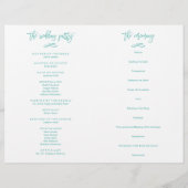 Chic Hand-Lettered Wedding Ceremony Program Folded (Achterkant)