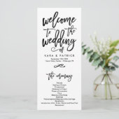 Chic Hand Lettered Wedding Ceremony Program Programmakaart (Staand voorkant)
