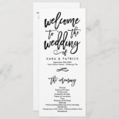 Chic Hand Lettered Wedding Ceremony Program Programmakaart (Voorkant / Achterkant)