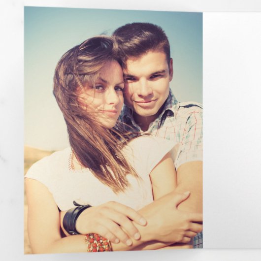 Chic Hand-Lettered Wedding Ceremony-programma Drieluik Programma (Binnenzijde eerst)