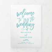 Chic Hand-Lettered Wedding Ceremony-programma Drieluik Programma (Cover)