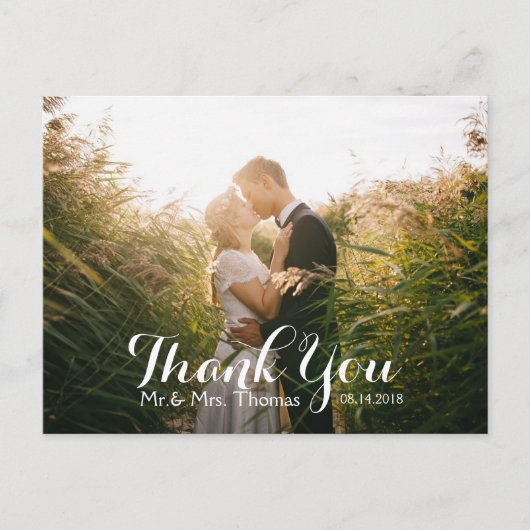 Chic Hand Lettered Wedding Dank u Briefkaart (Voorkant)