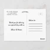 Chic Hand Lettered Wedding Dank u Briefkaart (Achterkant)