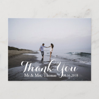 Chic Hand Lettered Wedding Dank u Briefkaart