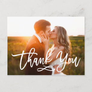 Chic Hand Lettered Wedding Dank u Briefkaart