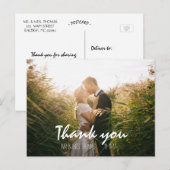 Chic Hand Lettered Wedding Dank u Briefkaart (Voorkant / Achterkant)