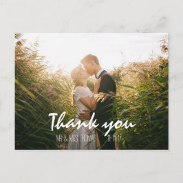 Chic Hand Lettered Wedding Dank u Briefkaart
