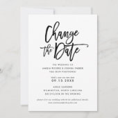 Chic Hand Lettered Wedding | Datum wijzigen Kaart (Voorkant)