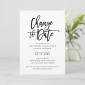 Chic Hand Lettered Wedding | Datum wijzigen Kaart (Staand voorkant)
