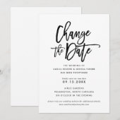Chic Hand Lettered Wedding | Datum wijzigen Kaart (Voorkant / Achterkant)