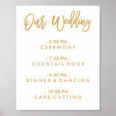 Chic Hand Lettered Wedding Day of Schedule Poster (Voorkant)