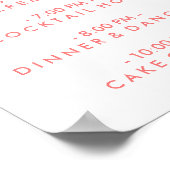 Chic Hand Lettered Wedding Day of Schedule Poster (Hoek)