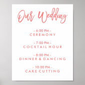 Chic Hand Lettered Wedding Day of Schedule Poster (Voorkant)