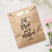 Chic Hand Lettered Wedding Eat Drink wordt gehuwd Bedankzakje (Gezegeld)
