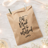 Chic Hand Lettered Wedding Eat Drink wordt gehuwd Bedankzakje (Geknipt)