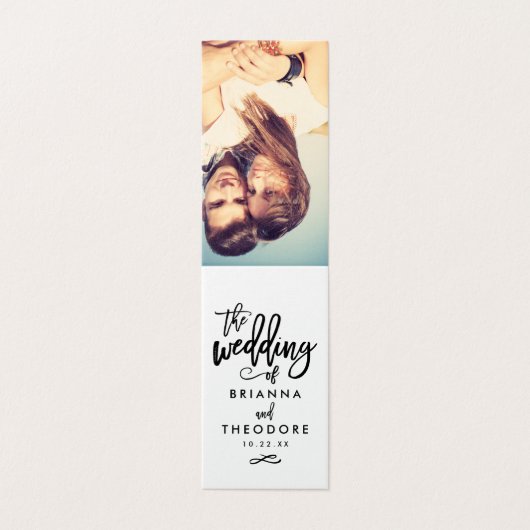 Chic Hand Lettered Wedding Favoriet Donatie Kaarte Kaart (Buitenkant ongevouwen)