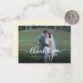 Chic Hand-Lettered Wedding Foto Hartelijk dank Notitiekaartje (Voorkant / Achterkant in situ)