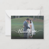 Chic Hand-Lettered Wedding Foto Hartelijk dank Notitiekaartje (Voorkant)