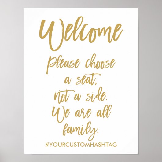 Chic Hand Lettered Wedding Gelieve te kiezen een Z Poster (Voorkant)