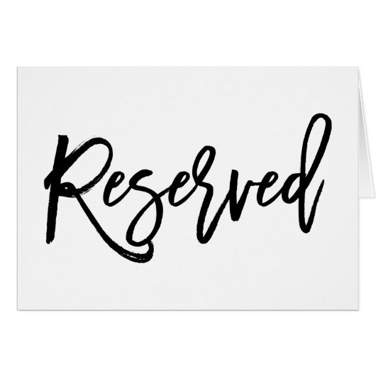 Chic Hand Lettered Wedding Gereserved Sign Folded (Voorkant Horizontaal)