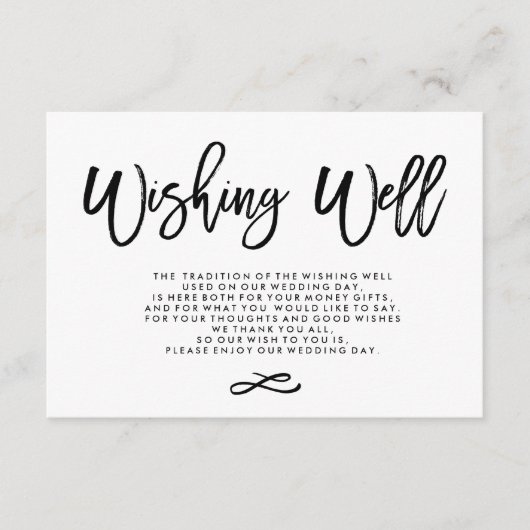 Chic Hand Lettered Wedding Goed Informatiekaartje (Voorkant)