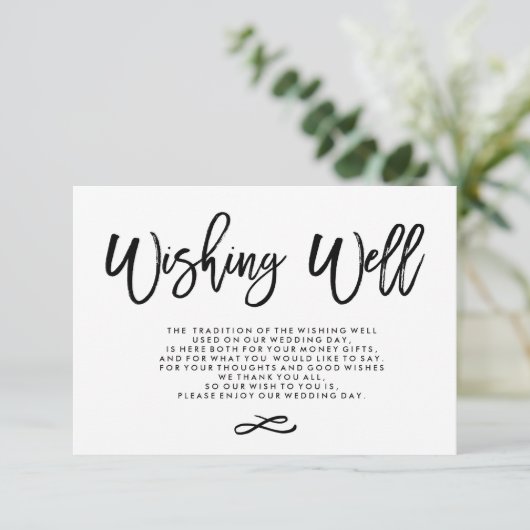 Chic Hand Lettered Wedding Goed Informatiekaartje (Staand voorkant)