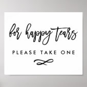 Chic Hand Lettered Wedding Happy Tears Print (Voorkant)