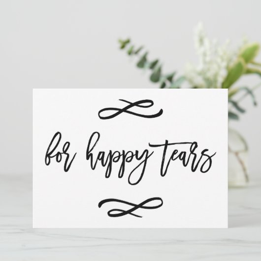 Chic Hand Lettered Wedding Happy Tears Print (Staand voorkant)