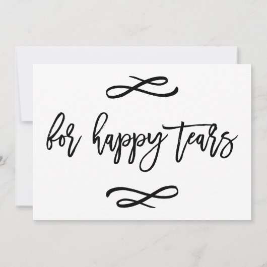 Chic Hand Lettered Wedding Happy Tears Print (Achterkant)