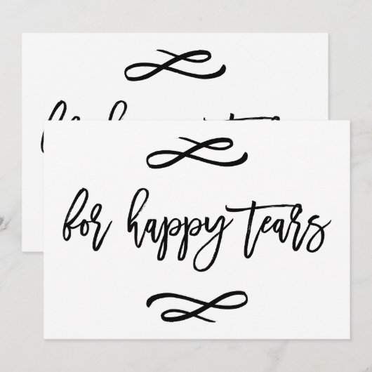 Chic Hand Lettered Wedding Happy Tears Print (Voorkant / Achterkant)