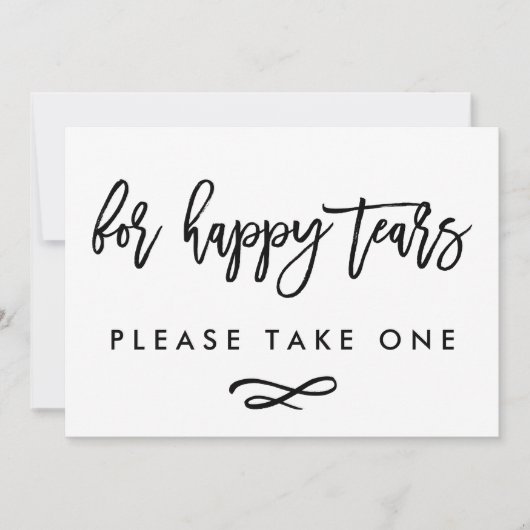 Chic Hand Lettered Wedding Happy Tears Print (Voorkant)