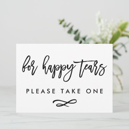 Chic Hand Lettered Wedding Happy Tears Print (Staand voorkant)