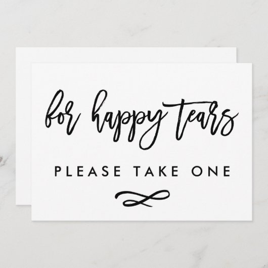 Chic Hand Lettered Wedding Happy Tears Print (Voorkant / Achterkant)