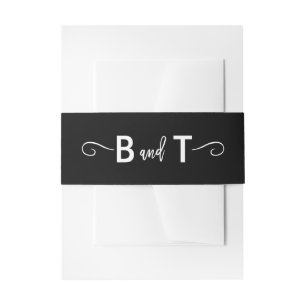 Chic Hand Lettered Wedding Invitation Belly Band Uitnodigingen Wikkel