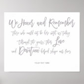 Chic Hand Lettered Wedding Memorial Sign Poster (Voorkant)