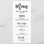 Chic Hand Lettered Wedding Menu<br><div class="desc">Eenvoudig en chic menu in wit en zwart. Bezoek onze online winkel om meer stukken van dit collectie te zien!</div>