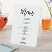 Chic Hand Lettered Wedding Menu Black Reclamebord Met Voetstuk (Insitu)
