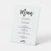 Chic Hand Lettered Wedding Menu Black Reclamebord Met Voetstuk (Voorkant)