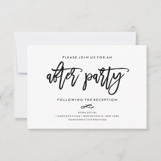 Chic Hand Lettered Wedding na partijuitnodiging Kaart (Voorkant)