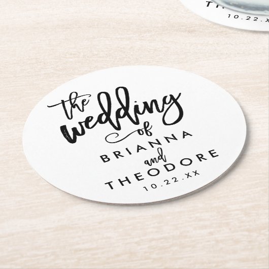Chic Hand Lettered Wedding Onderzetter (Gebogen)