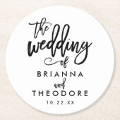 Chic Hand Lettered Wedding Onderzetter (Voorkant)