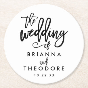 Chic Hand Lettered Wedding Onderzetter