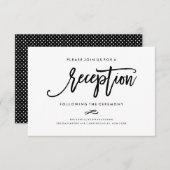 Chic Hand Lettered Wedding Reception Card Informatiekaartje (Voorkant / Achterkant)
