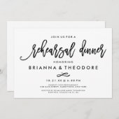 Chic Hand Lettered Wedding Rehearsal Dinner Kaart (Voorkant / Achterkant)