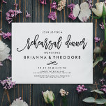 Chic Hand Lettered Wedding Rehearsal Dinner Kaart<br><div class="desc"></div>