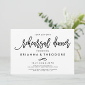 Chic Hand Lettered Wedding Rehearsal Dinner Kaart (Staand voorkant)