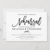 Chic Hand Lettered Wedding Rehearsal Kaart (Voorkant)