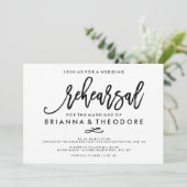 Chic Hand Lettered Wedding Rehearsal Kaart (Staand voorkant)