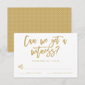 Chic Hand Lettered Wedding RSVP Kaart in Goud (Voorkant / Achterkant)