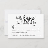 Chic Hand Lettered Wedding RSVP-kaart RSVP Kaartje (Voorkant)